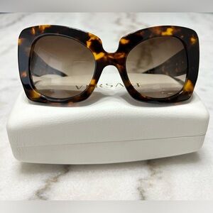 Versace Tortoiseshell Square Sunglasses with Brown Lenses